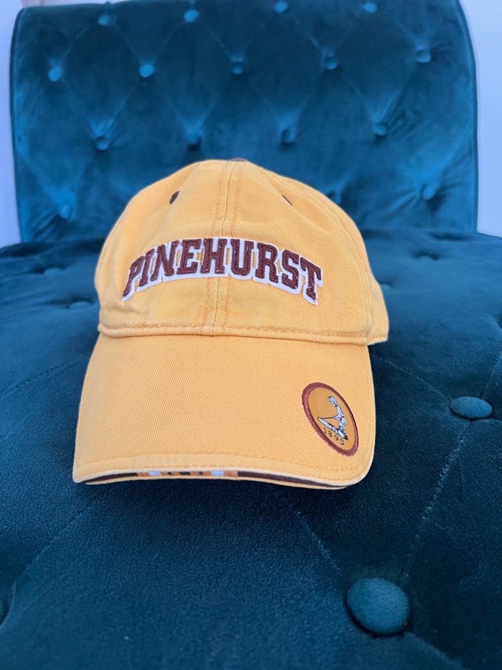 The Game  Pinehurst Strap Back Golf Hat Tan/Brown Excellent Condition